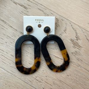 NWT Fossil Acrylic Tortoise Earrings